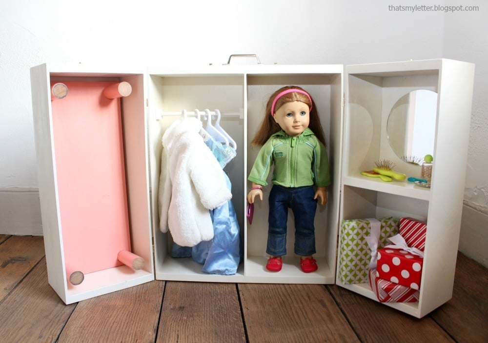 Doll Closet Folding 18 Inch Doll Furniture Storage Trunk